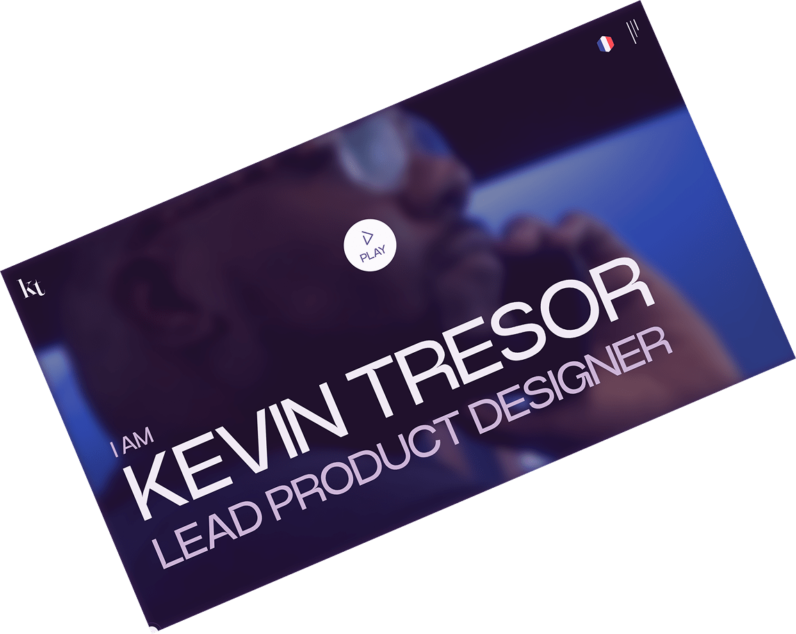 Page d'accueil sur mesure du freelance Kévin TRESOR réalisé par Morgan SCHOLZ, développeur web freelance