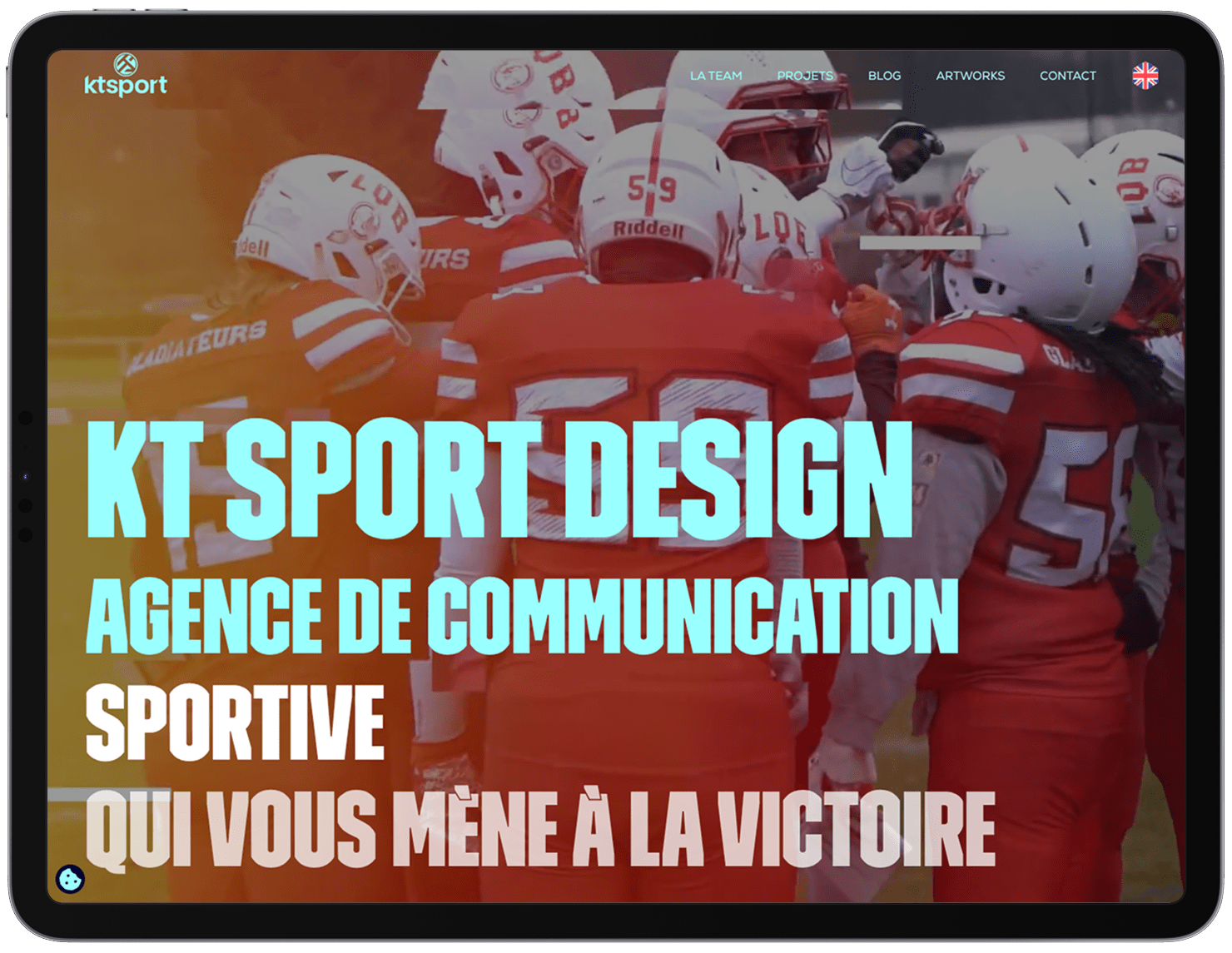 Page d'accueil du site d'agence sportive primé sur mesure réalisé par Morgan SCHOLZ, développeur web freelance